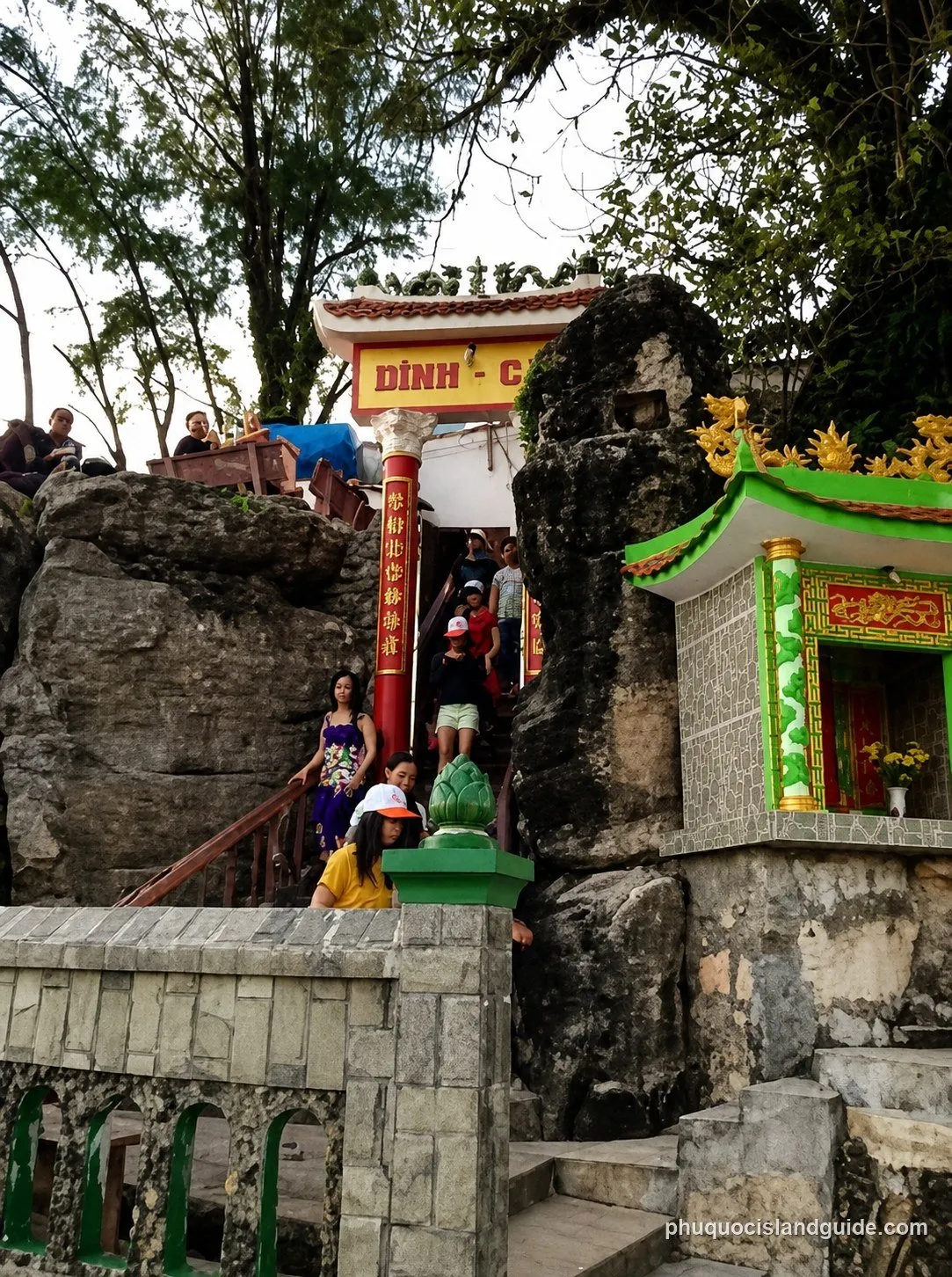 Entrance to Dinh Cau temple, built into the rocks
