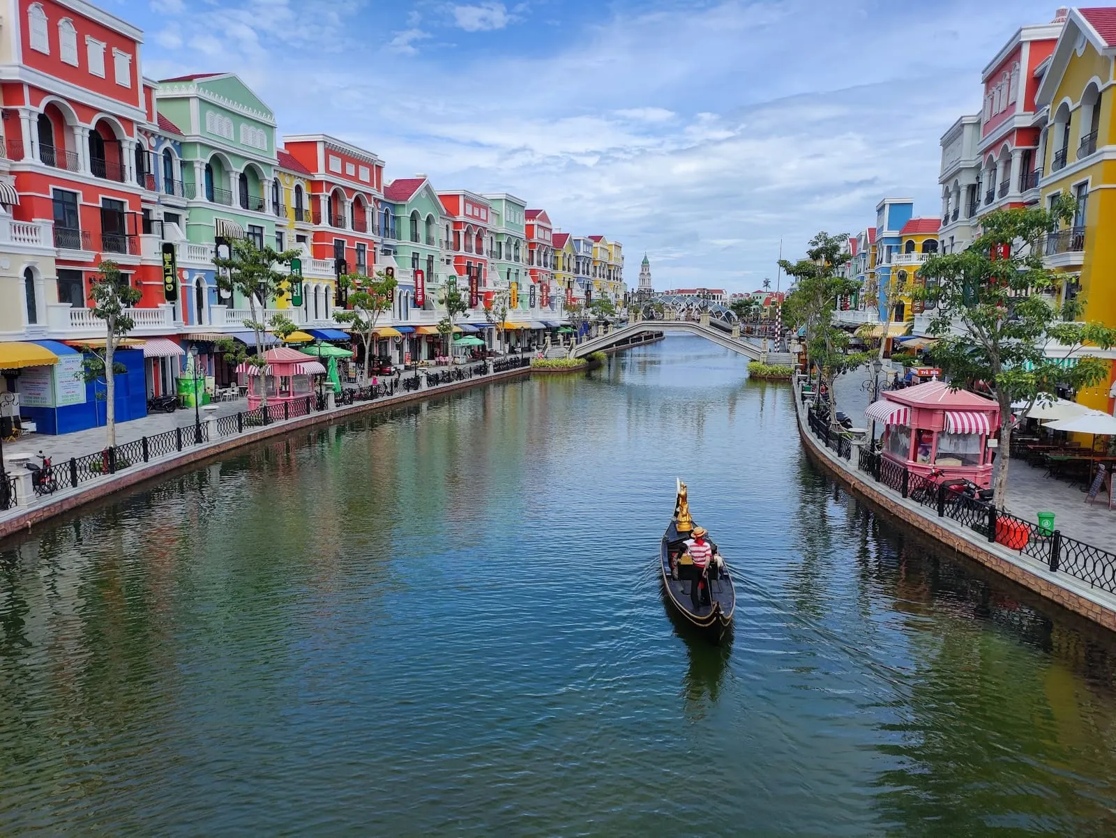 A gondola on the Venice-style canal at Grand World Phu Quoc