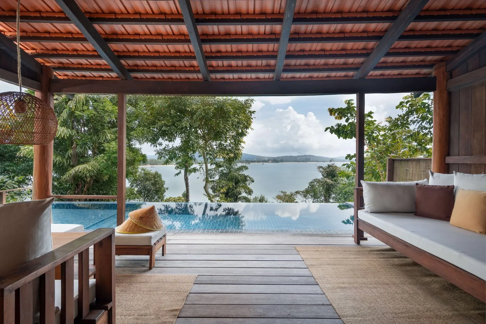 Open-air villa terrace overlooking the sea at Green Bay Phu Quoc