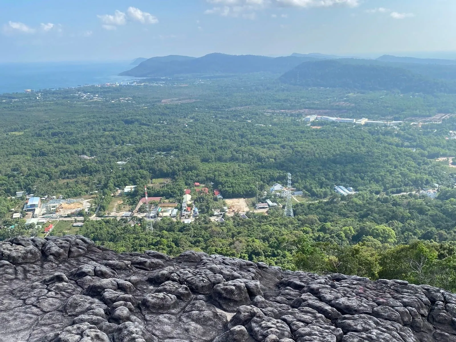 The view over the middle of Phu Quoc from the rock lookout at Tien Son Dinh