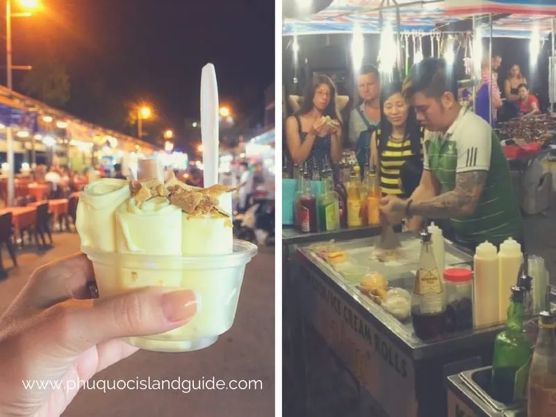 ice cream rolls on phu quoc