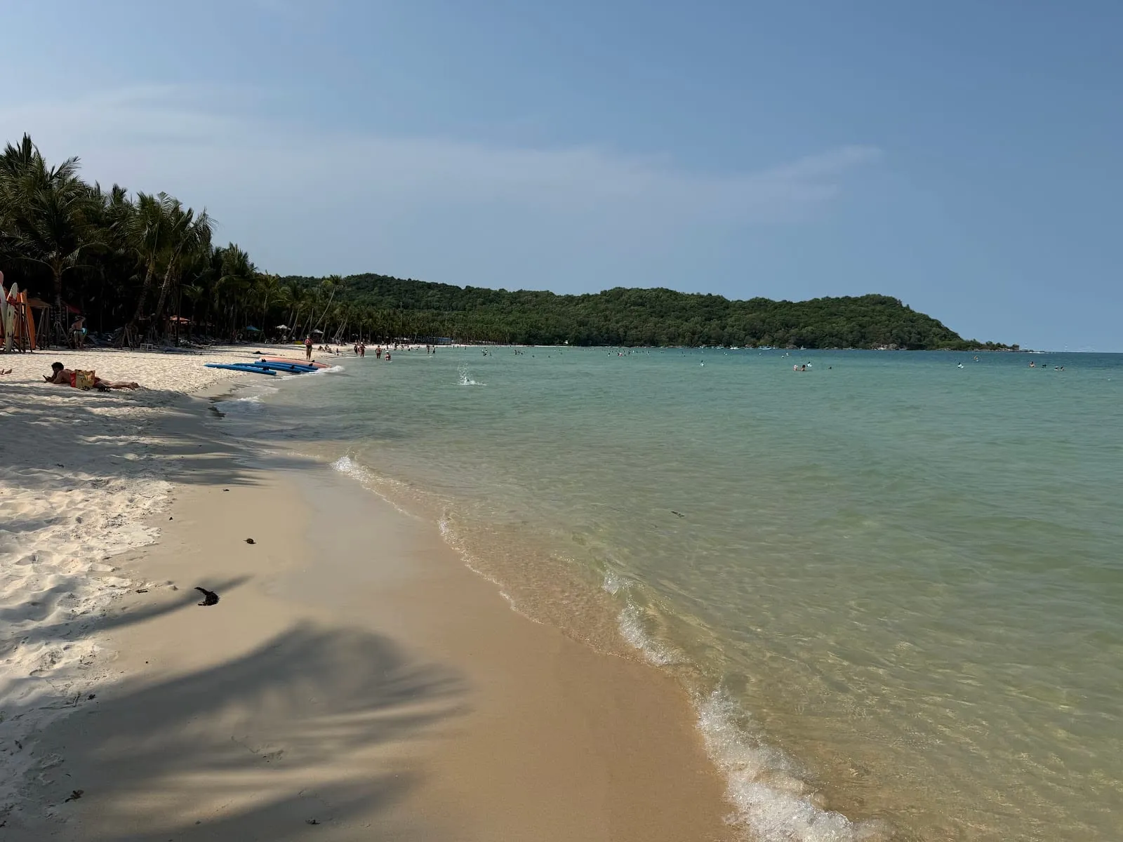 The shoreline of Khem Beach looking towards the headland