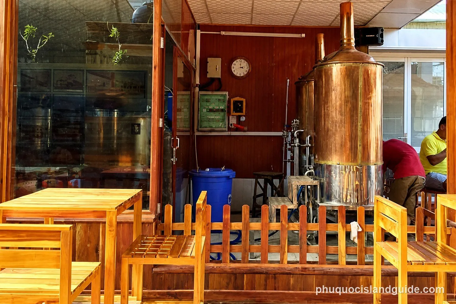 Brewing tanks at a Phu Quoc microbrewery
