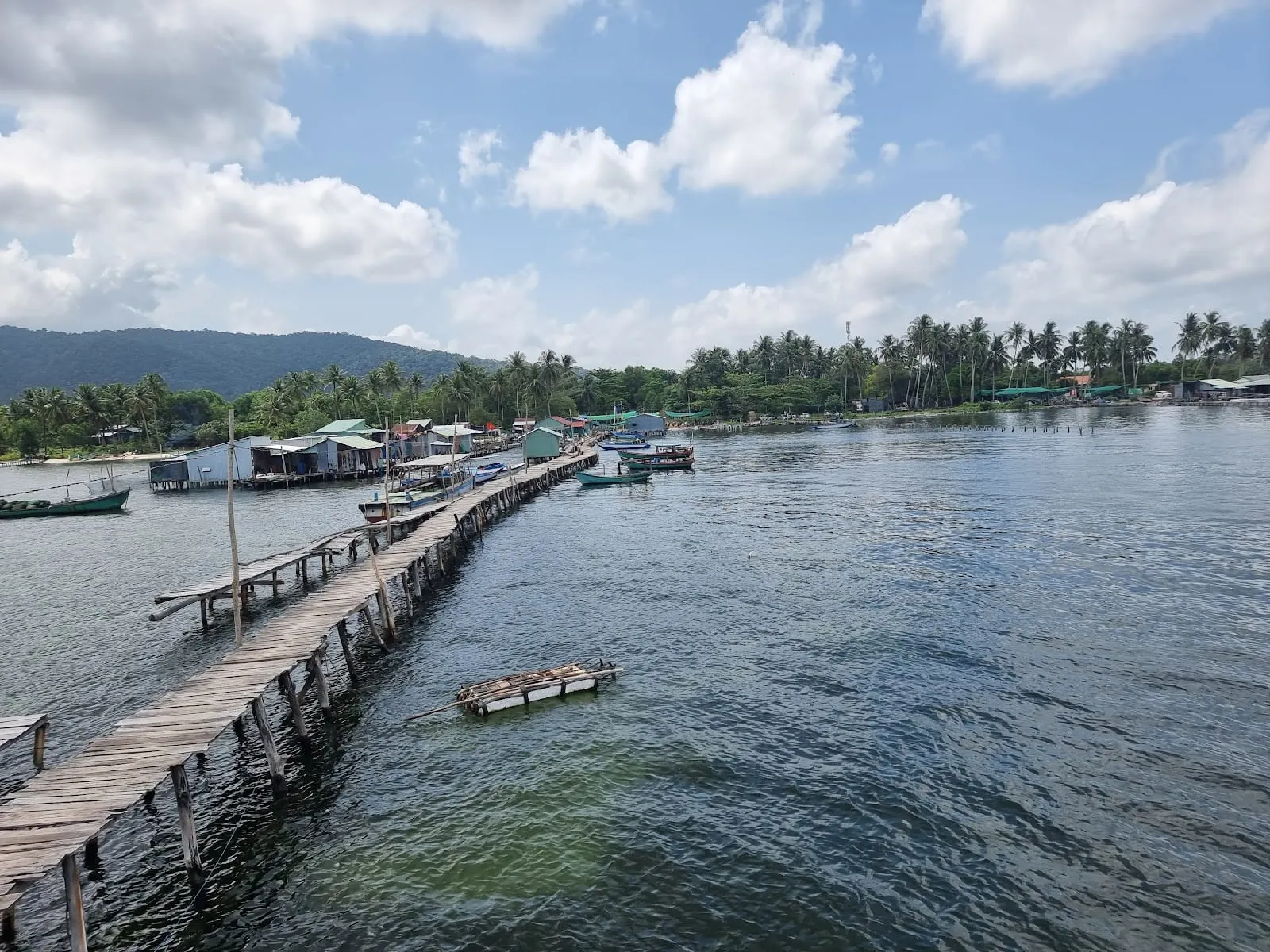 Stilt houses and a jetty at Rach Vem