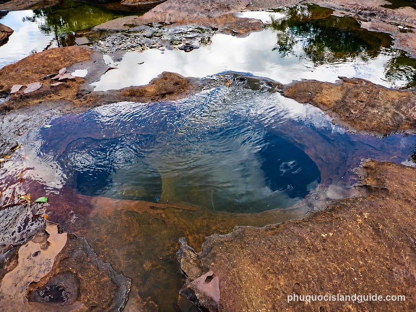 Clear natural rock pool at the Da Ban stream